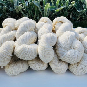 European sheep wool yarn 1 kg Yarn for dyeing Lithuania white wool yarn Hand knitting wool yarn DK Light worsted DULTWoolWhite1kg image 1