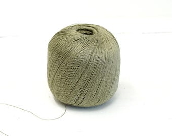 Weiches olivgrünes Leinen (100 % Leinen, Spitzenstärke), 100 g/m², 600 m, zum Stricken, Häkeln und Weben