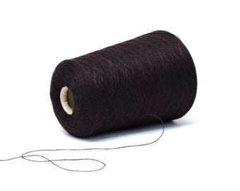 Baby Alpaca Yarn Cone: Natural Dark Brown, 500g - Rare Find