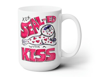 Sealed with a Kiss Valentine Coffee Mug | Gift for Baby Animal Lovers | Gift for Sweetheart