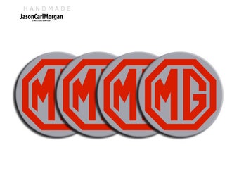 MGTF MG TF Alloy wheel centre badge inserts 4 off Carbon Silver 