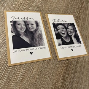 Propuesta de dama de honor personalizada / ¿Quieres ser mi dama de honor? / Impresión y sobre con propuesta fotográfica / Regalos para dama de honor - ENVÍO GRATUITO EN EL REINO UNIDO