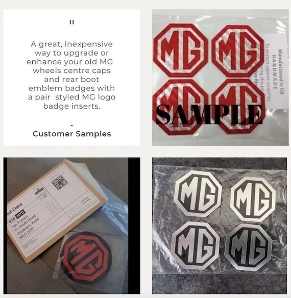 Set 2 Targhette Anteriore E Posteriore Per MG TF LE500 – Emblemi Carbon Look 70mm