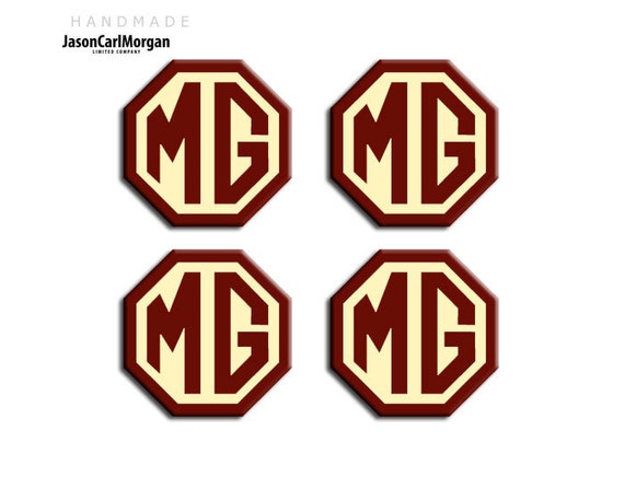 MG Alloy Wheel Centre Caps Car Badges 57mm Logo Badge Vinyl Decal Adhesive Backing 4 Pack Carbon Fibre