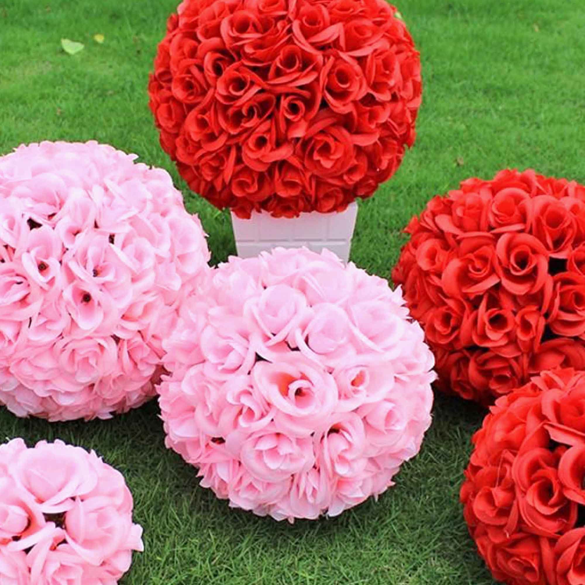 10 Round Silk Pomander Rose Kissing Ball With Satin Etsy