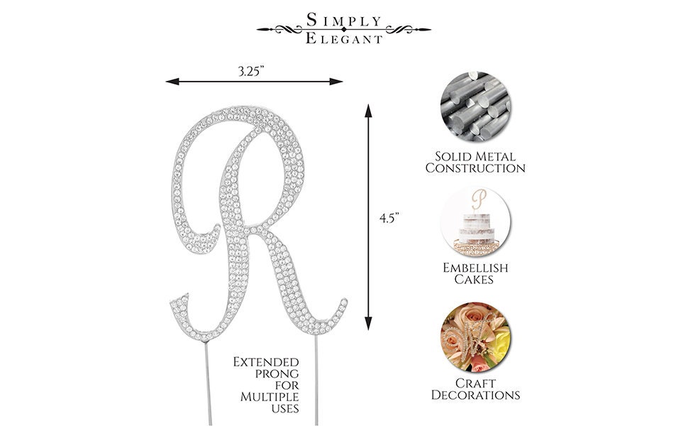 Premium Cake Topper Letter R - Silver - Etsy
