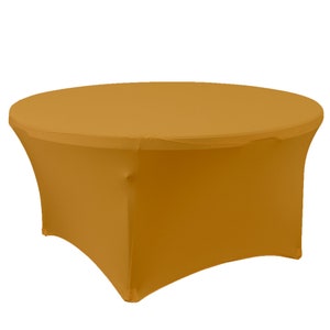 Round Fitted Spandex Tablecloth | Polyester Spandex Tablecloth | for Birthdays, Conferences, Machine Washable | 60&quot; L (5 ft.) x 30&quot; H