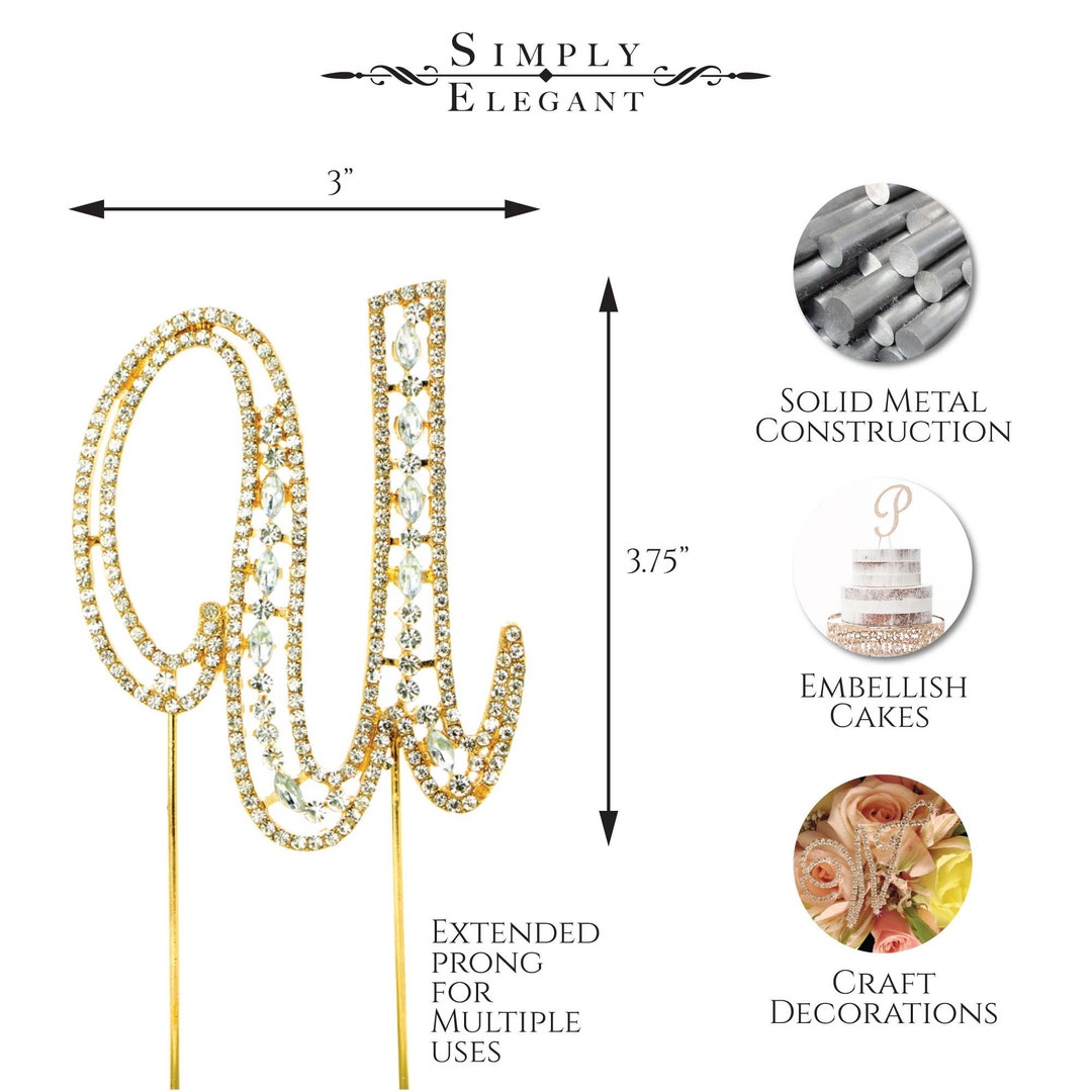 Rhinestone Cake Topper Number 1 - Gold - Etsy