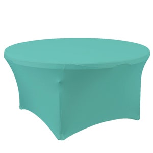 Round Fitted Spandex Tablecloth | Polyester Spandex Tablecloth for Birthdays, Quinceañera, Machine Washable | 72&quot; L (6 ft.) x 30&quot..