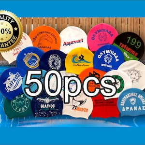 50 Stück personalisierte 100% Silikon Badekappen