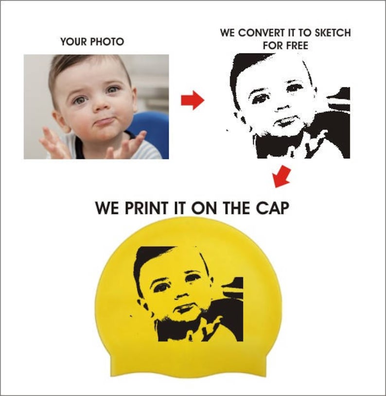 Silicone swim cap custom print