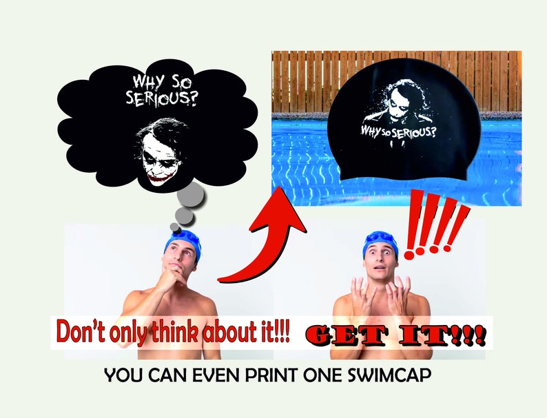 Silicone swim cap custom print image 1