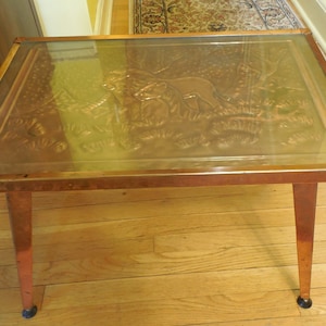 アンティークlion Glass Top Coffee Table Vintage Walnut Coffee Table with Carved Lion and Glass Top