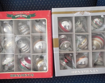 2 Boxes of Shiny Brite Christmas Ornaments