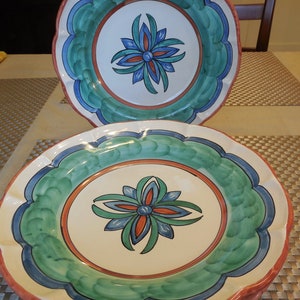 4 Dipinto A Mano Prodotto Vietrese Italian Pasta Bowls 9 5/8&quot;