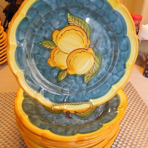 Hand painted Dipinto A Mano Prodotto Vietrese Italian 10&quot; Dinner Plate