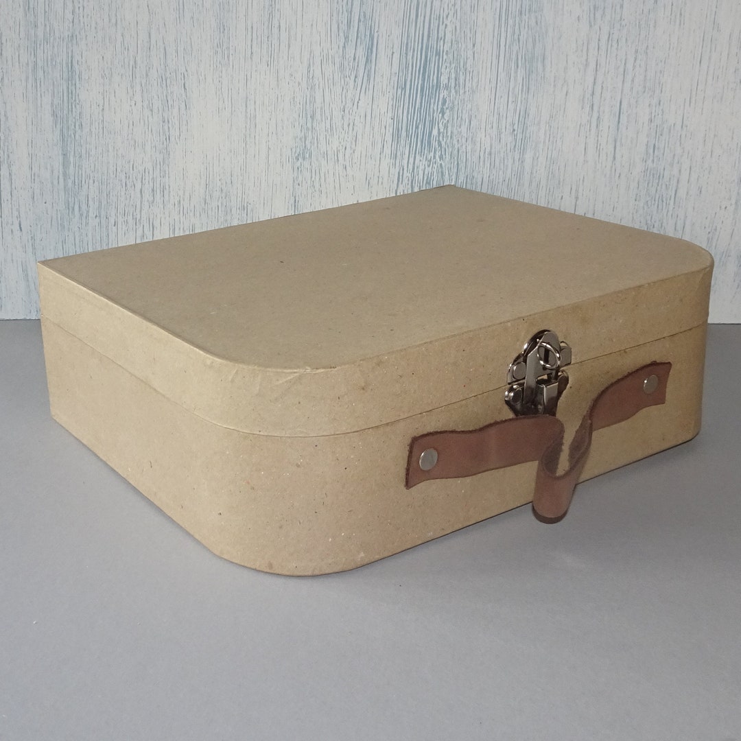 Paper Mache Suitcase With Leather Handle and Metal Clasp. Etsy UK