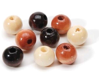 Set of 8 XL polished wood beads • Loc Jewelry •  Dread Bead • Large Hole Beads •