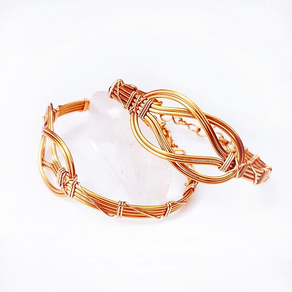 Copper Wirewrapped Double Sailor Knot Bracelet