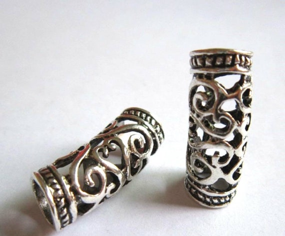 2 Ornate Silver Hair Cuffs Etsy