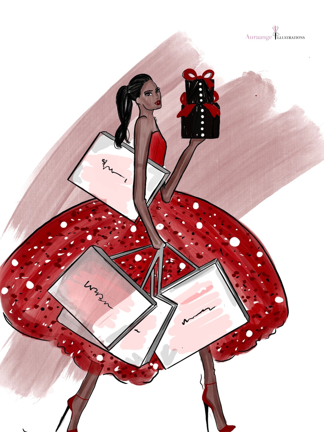 Fashion Girl Birthday Card Etsy