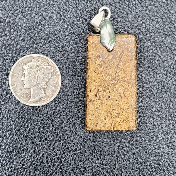 FLASHY BRONZITE Pendant! - Rectangular - didn't want to cut any of it away!