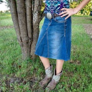 Upcycled Jean Skirt Handmade - Etsy