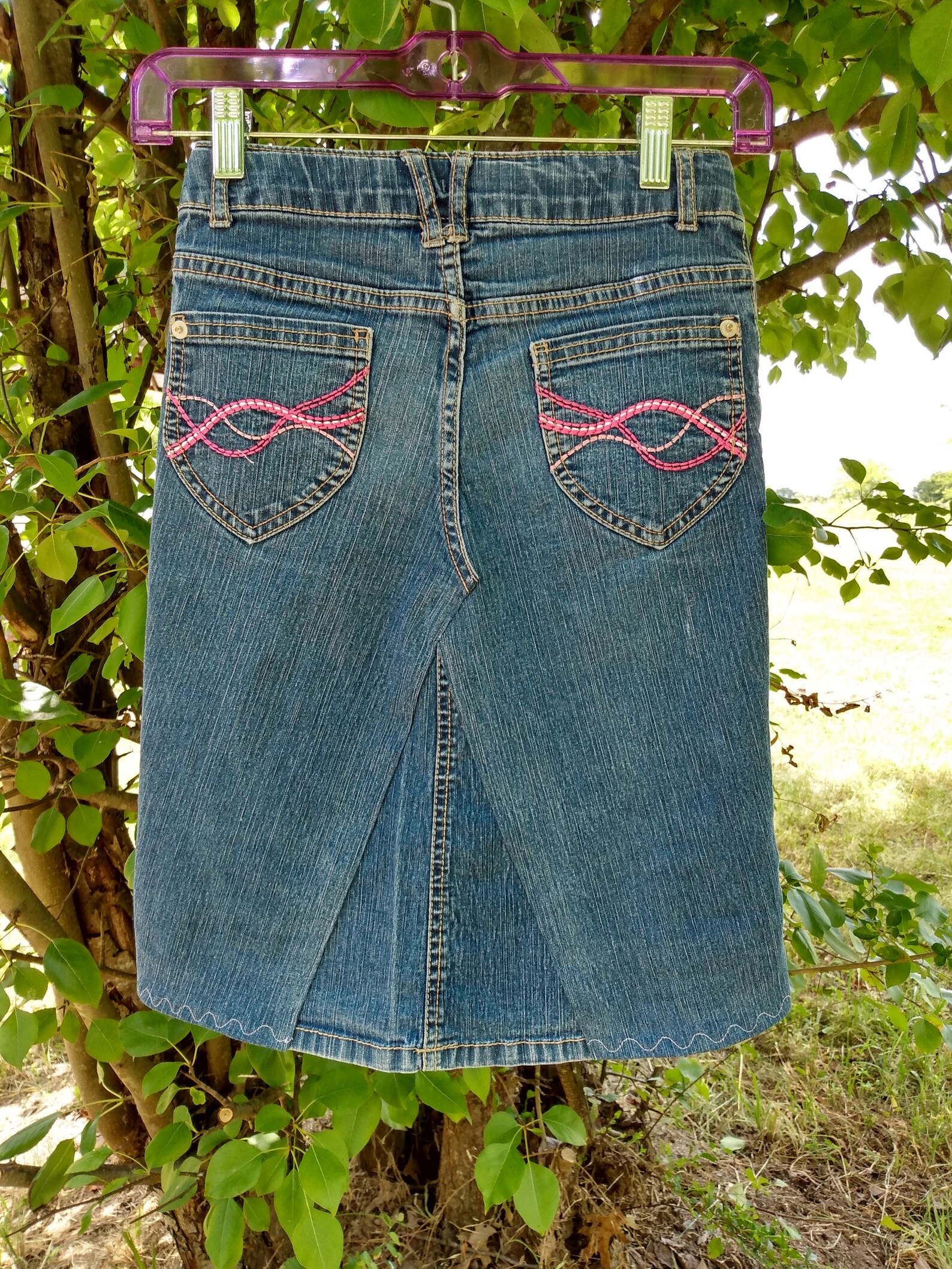 Girls Handmade Jean Skirt Etsy