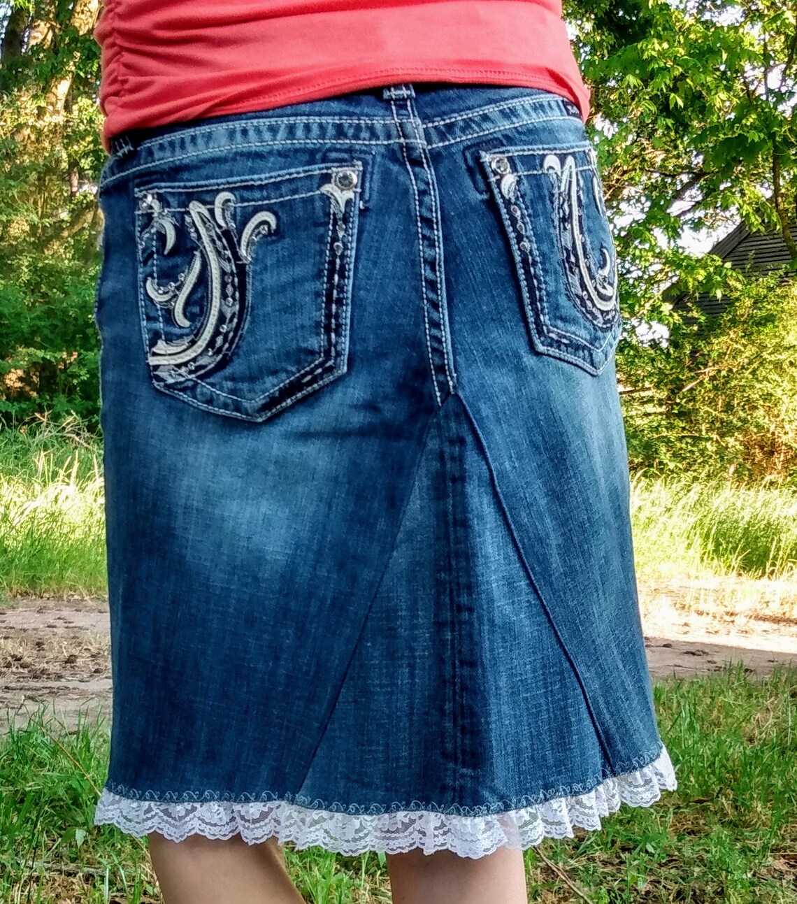 Fancy Handmade Jean Skirt for Women and Girls Etsy