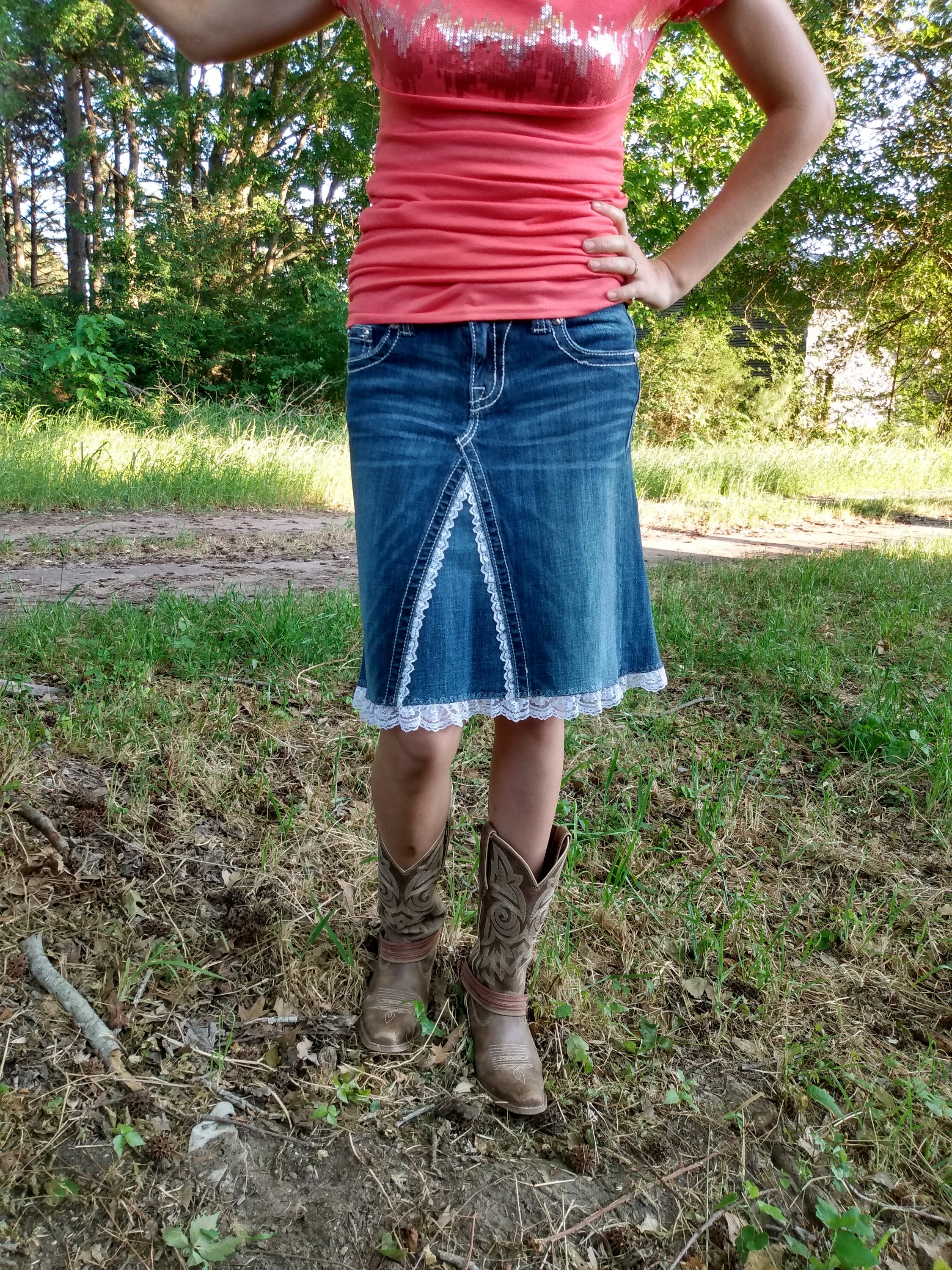 Fancy Handmade Jean Skirt for Women and Girls - Etsy