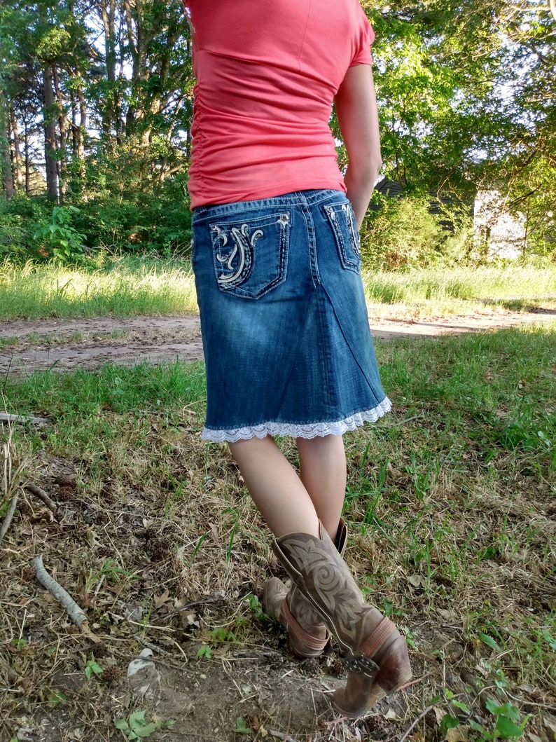 Fancy Handmade Jean Skirt for Women and Girls Etsy