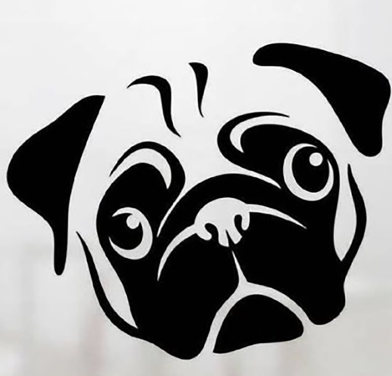 SVG Cut File Pug Face | Etsy