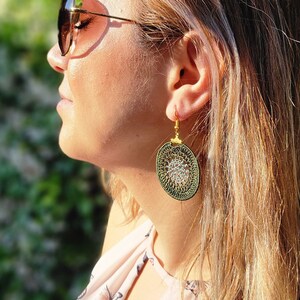 Mesmerizing Colorful Crocheted Hoop Earrings, Boho Earrings, Gift for Her, Handmade Jewelry, Handmade Gift, Boho Jewelry, Mother&#39;s Day Gift