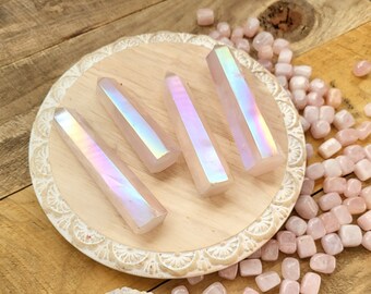 Rose Quartz Crystal Tower | Aura Crystal | Healing Point | Love Crystal |