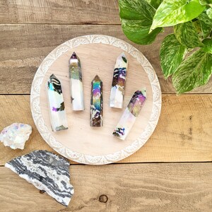 Aura Zebra Jasper Tower | Crystal Point | Rainbow Crystal | Manifestation Crystal | Gift For Hippy