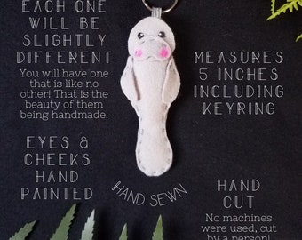 Manatee Felt Keychain