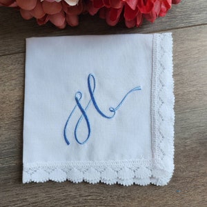 Personalized Handkerchief with Letter Embroidery, Monogramed Handkerchief, Custom Embroidered Handkerchief with Initial letter