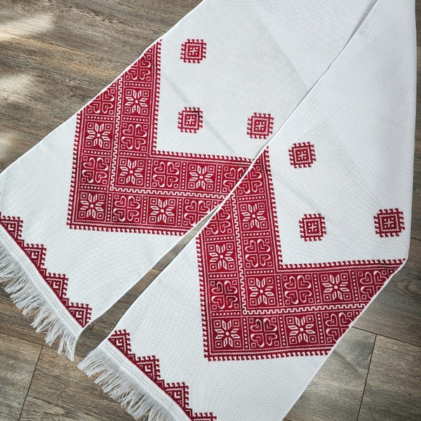 Ukrainian Hand Embroidered Towel, Rushnyk, Wedding Embroidered Towel, Cross-stitched Ukrainian wedding towel, Handmade, Embroidered Runner