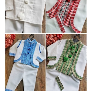 Ukrainian embroidered boy&#39;s costume 0-3m size, Ukrainian vyshyvanka, Ukrainian national costume for boy , Ukrainian toddler boy outfit