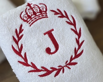 Embroidered 100% Cotton Monogrammed Towels, Personalized Gift