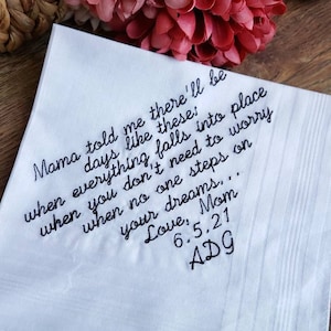 To my son, on his wedding day, wedding gift for my son, Embroidered Wedding Handkerchief, Wedding Handkerchief, wedding gift, personalized