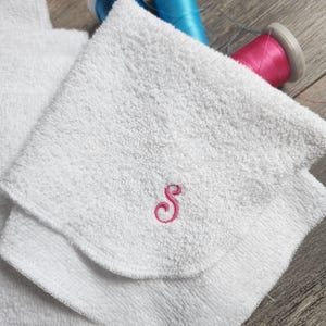 Embroidered Cotton Reusable Cloth Wipes, Napkins, Unpaper Towels, Washcloth with Embroidery, Baby Washcloth, Custom Name Wash Towel