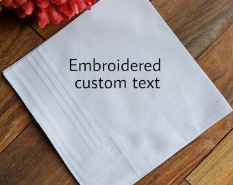 Custom Handkerchief, Embroidered Wedding Handkerchief, Wedding Gift with Custom Message