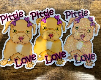 Red Nose Pittie Love | Cute | Pitbull | Sticker