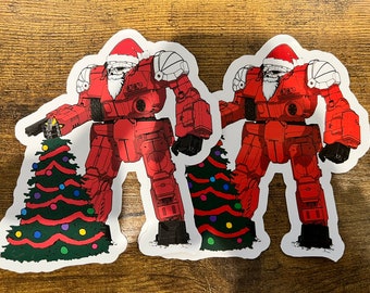 Battletech Santa Atlas Sticker