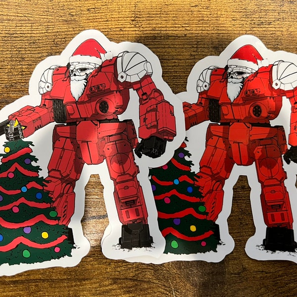 Battletech Santa Atlas Sticker