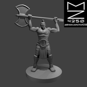 Half Orc Barbarian Tabletop Miniature