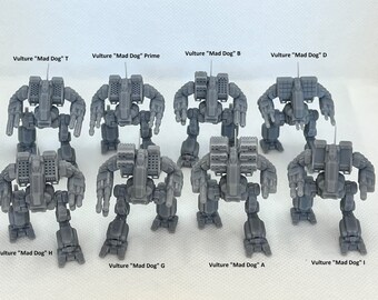 Battletech Vulture "Mad Dog" Mech Tabletop Miniature Variants