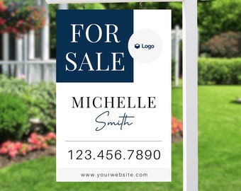 Real Estate Yard Sign - For Sale 10mm Coroplast or Aluminum - 18x24 - 24x36 - Double Sided - Free Shipping