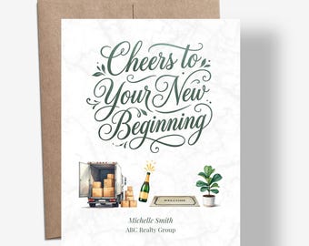 New Home Congratulations Cards | Personalized Real Estate Client Appreciation (Set of 10)